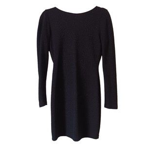 Tobi Black Sparkly Bodycon Longsleeve Mini Dress Draped Open Back Size M